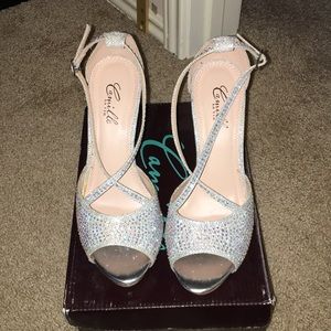 Camille silver sparkle heel